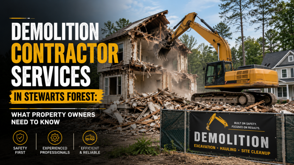 Demolition Contractor Services in Stewarts Forest: What Property Owners Need to Know